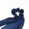 Silky Navy Scrunchie Floral print Scrunchie Hair Accessories Women Accessories Silky Knotted Scrunchie
