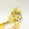 Silky Floral Yellow Scrunchie Floral print Scrunchie Hair Accessories Women Accessories Silky Knotted Scrunchie